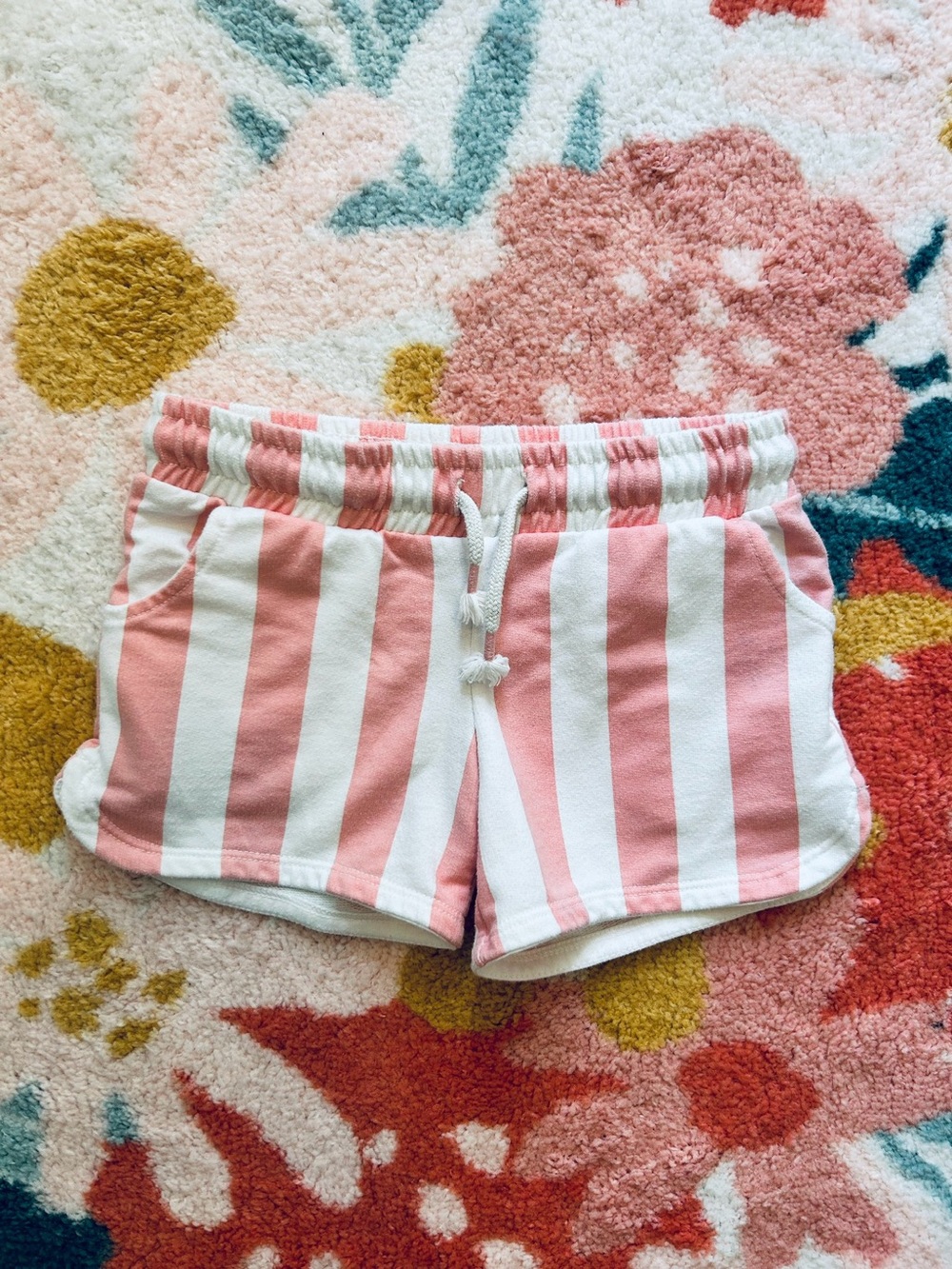 Pink + White Striped Shorts